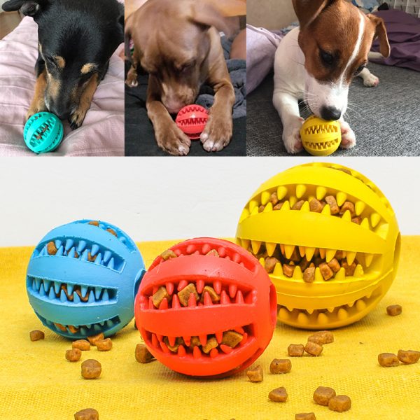 Pet Slow Feeder Dog Toy Cute Funny Rubber Dog Ball Toy - Image 3