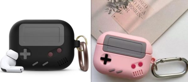 Compatible with Apple, Silicone Cover Case For Airpods Case Cover Compatible With For Airpods Pro Case Classic Game Player Design Case With Keychain - Image 3