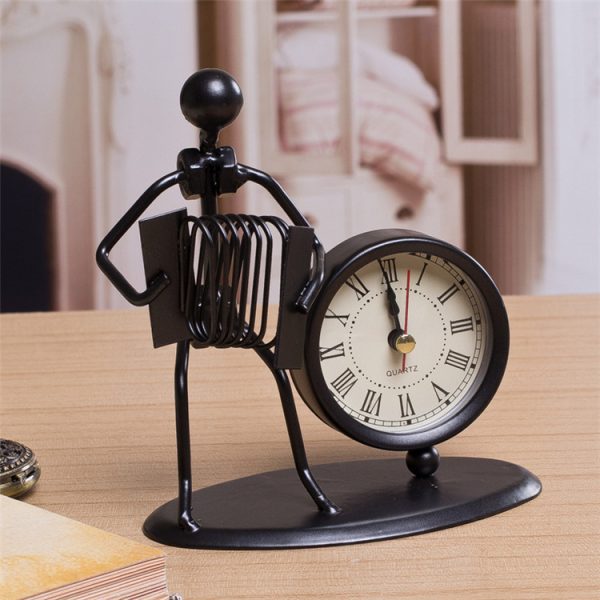 Iron Table Desk Alarm Clock With Musical Instrument Gadget Decoration Craft Gift - Image 2