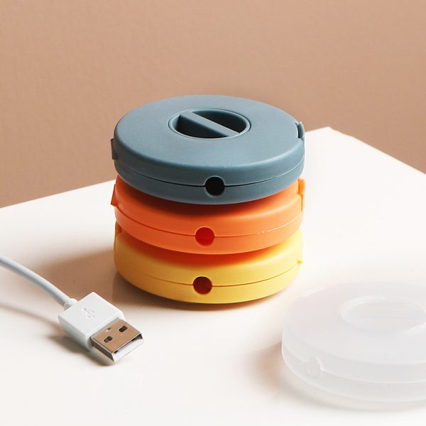 Home Portable Round Rotatable Data Cable Organizer Storage Box, Cable Winder Cross-Border Best-Selling - Image 3