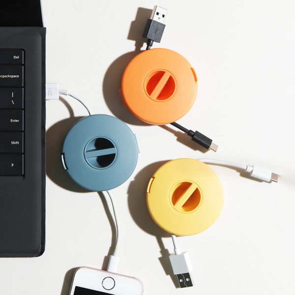 Home Portable Round Rotatable Data Cable Organizer Storage Box, Cable Winder Cross-Border Best-Selling - Image 7