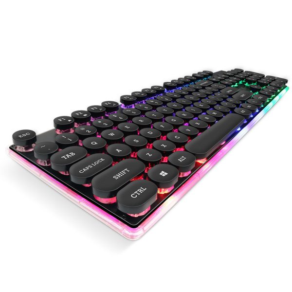 Desktop Manipulator Feel Floating Round Cap Gaming Luminous Gaming Keyboard - Image 4