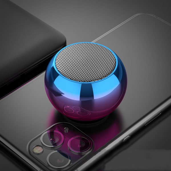 M3 Colorful Wireless Speakers 3D Mini Electroplating Round Steel Cannon Blue tooth Speaker Radio Support U Disk Subwoofer - Image 4