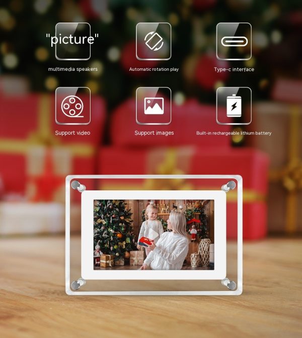 5-inch Transparent Fashion Digital Electronic Photo Album Video Advisement Player Business Gift Photo Frame - Image 4