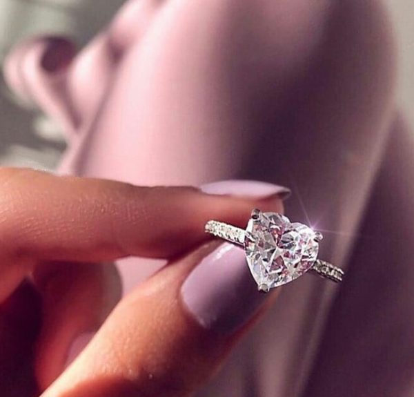 Ins best selling inlaid AAA zircon heart-shaped ring wish new European and American engagement party ring jewelry - Image 5