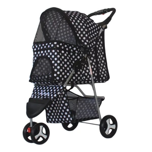 Lightweight Folding Pet Trolley Dogs And Cats Dog Out Stroller Three-wheeled Pet Stroller Dog Out Stroller Supplies - Image 3