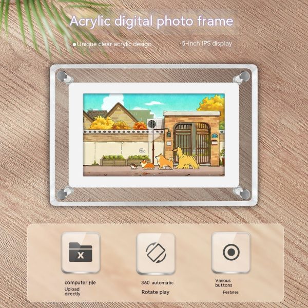 5-inch Transparent Fashion Digital Electronic Photo Album Video Advisement Player Business Gift Photo Frame - Image 6
