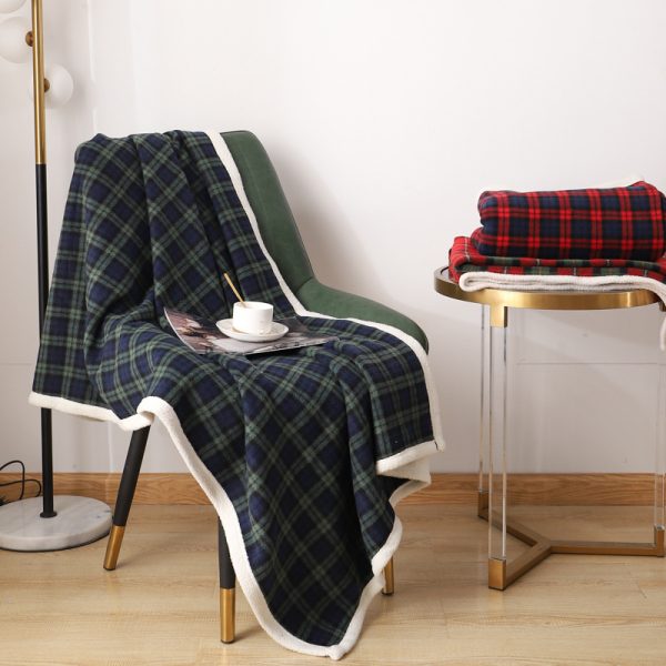 Blanket Lambswool Plaid Plain Cover Blanket Nap Blanket Nap Blanket - Image 2