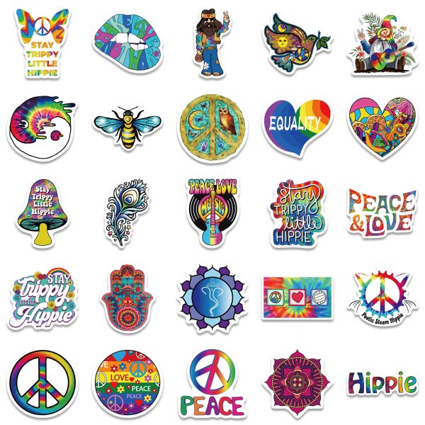 50 Cartoon Hippie Hippie Stickers Personalized Decoration Line - Image 3