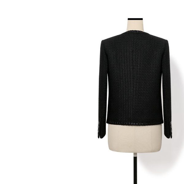 Black Rough Flower Top Autumn And Winter Thick Warm Jacket - Image 2