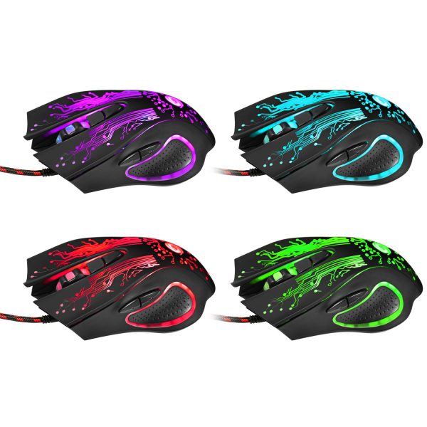 USB Wired Gaming Mouse 5500DPI Adjustable 7 Buttons LED Backlit Professional Gamer Mice Ergonomic Computer Mouse for PC Laptop - Image 2