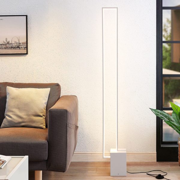 Minimalist Sand Black Floor Lamp Quadriboid Base Square Light Body - Image 4