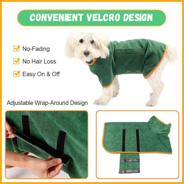 Absorbent Pet Bathrobe With Waist-wrapped Microfiber - Image 7