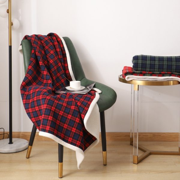 Blanket Lambswool Plaid Plain Cover Blanket Nap Blanket Nap Blanket - Image 3