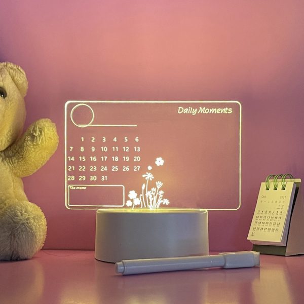 Bedside Message Writing Board Acrylic Night Light - Image 9