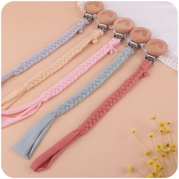 Baby Products Rainbow Beech Wood Pacifier Clip - Image 6