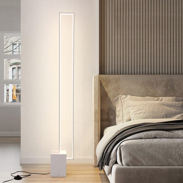 Minimalist Sand Black Floor Lamp Quadriboid Base Square Light Body - Image 5