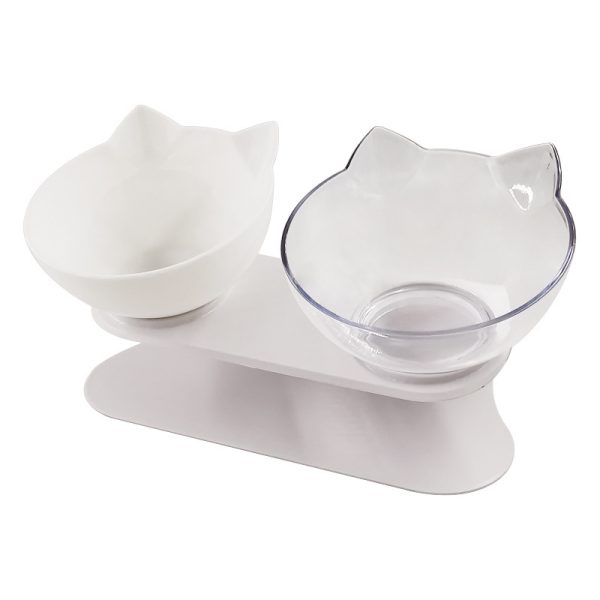 New Inclined Food Cat Ear Oblique Mouth Transparent Single Pet Bowl - Image 8