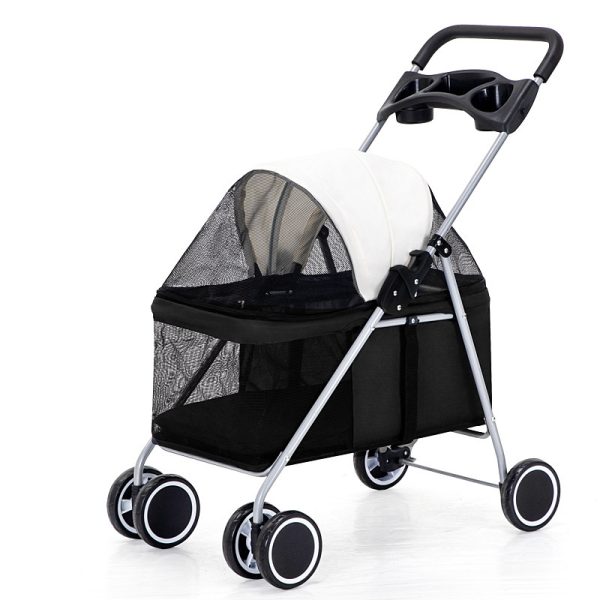 Pet Stroller Lightweight Folding Pet Cat Dog Rabbit Easy Installation Trolley - Image 9