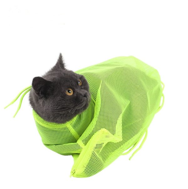 Pet Soft Cat Grooming Bag Adjustable Multifunctional Polyester Cat Washing Shower Mesh Bags Pet Nail Trimming Bags - Image 4