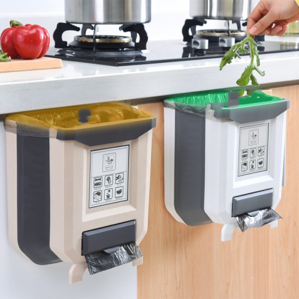 Kitchen Folding Wall Mounted Trash Can - Image 3
