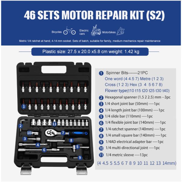 Socket Ratchet Wrench Set Repair Tools - Image 3