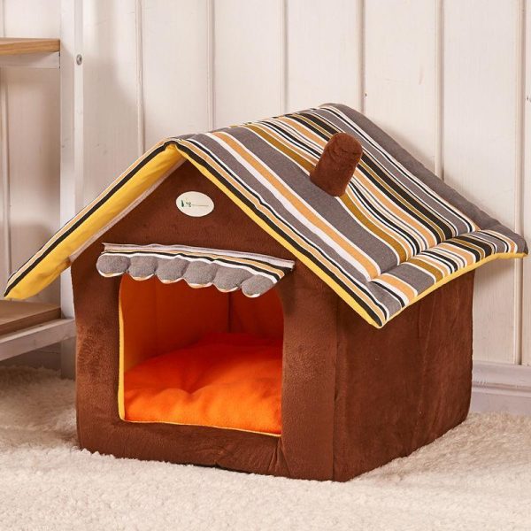 New Fashion Striped Removable Cover Mat Dog House Dog Beds For Small Medium Dogs Pet Products House Pet Beds for Cat - Image 5