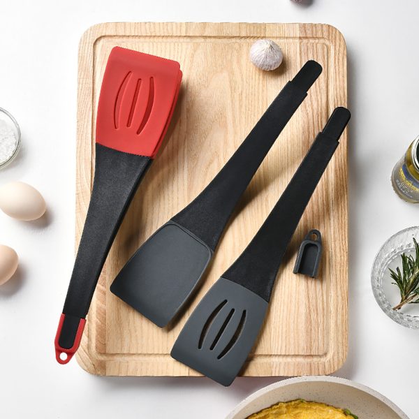 3 In 1 Frying Spatula Clip Silicone Food Clip Frying Steak Pancakes Shovel Slotted Turners Kitchen Tools Cooking Utensils Kitchen Gadgets - Image 5
