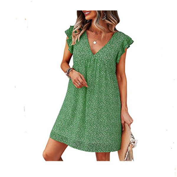 Loose Women's Dresses V-neck Sexy Skirts Amazon Summer New Products - Image 3