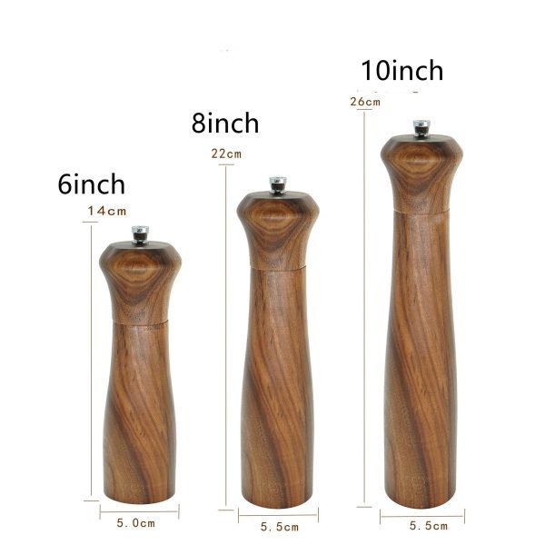 Seasoning Bottle Pepper Mill Spice Mill Wooden Kitchen Use - Image 2